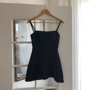 Black reformation mini dress